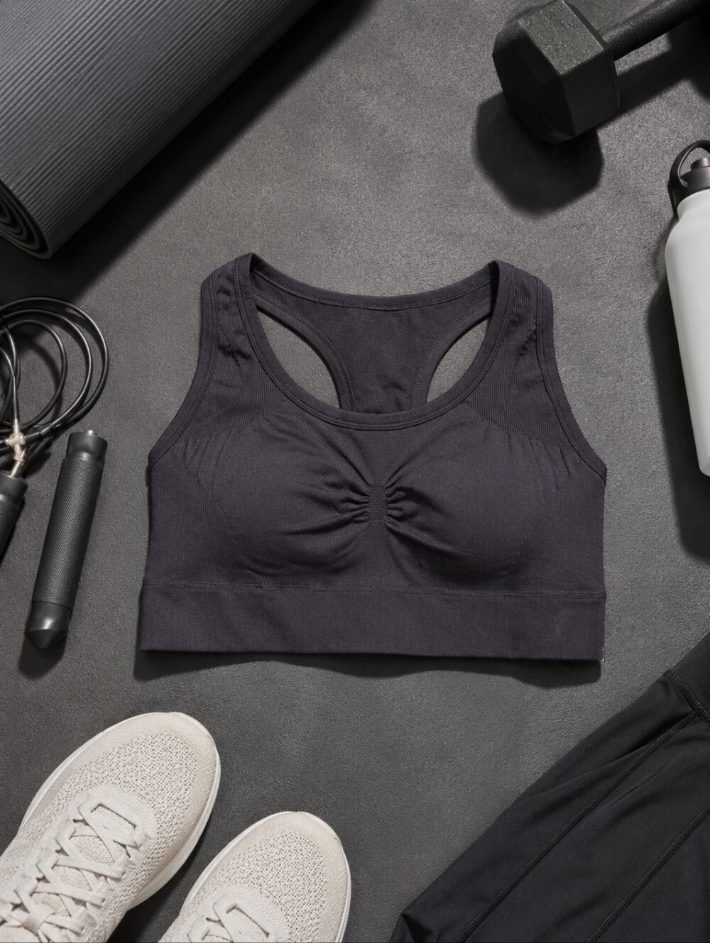 Adidas NEW Women's Plus Size 2x: Seamless Studio Racerback Sports Bra - Black
